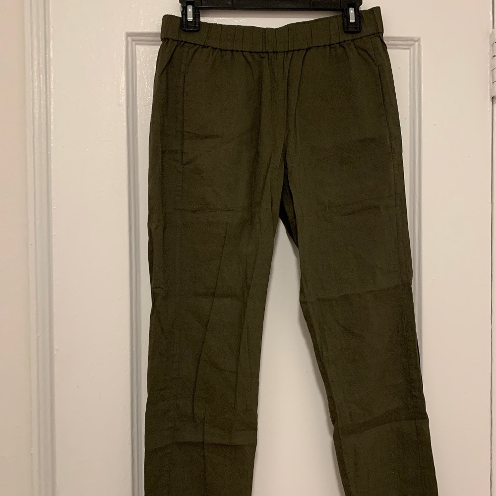 Theory Korene Crop Linen Trousers